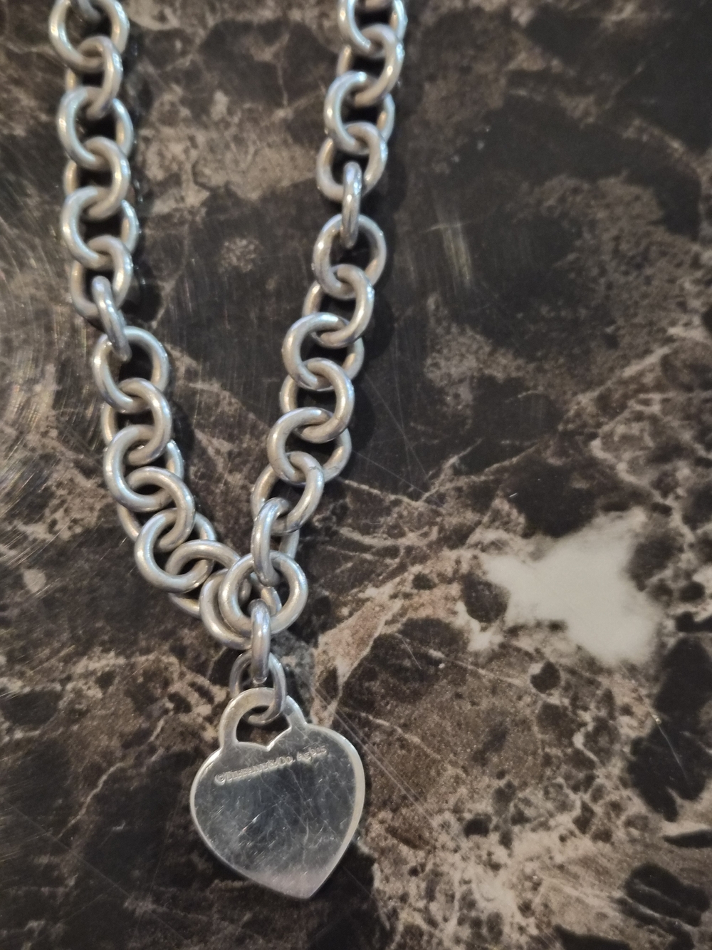 Authentic Tiffany & Co. Sterling Silver Return to Tiffany Heart Tag Choker - Picture 7 of 8
